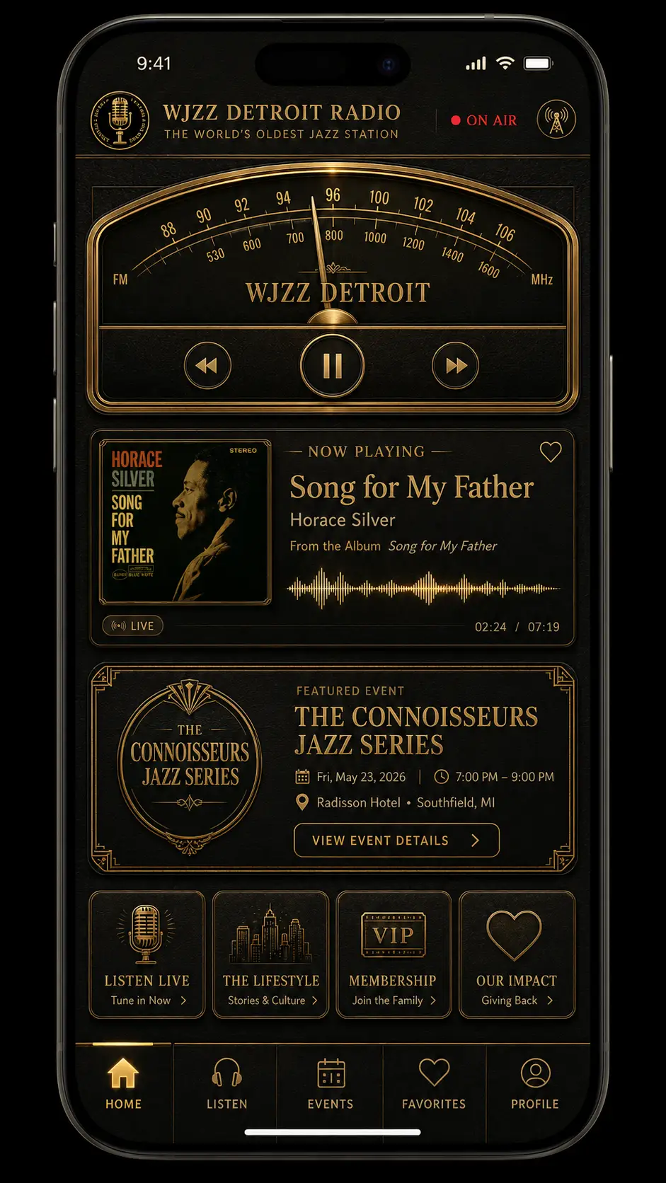 WJZZ mobile UI app